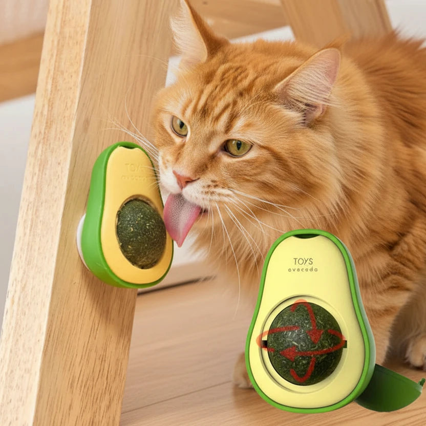 Natural Catnip Cat Wall Stick-On Ball Toy Scratchers Treats Healthy Natural Removes Balls to Promote Digestion Cat Grass Snack