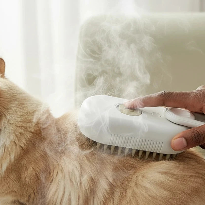1~2Pcs Steam Pet Brush 3-In-1 Massage Dog Steamy Brush Spray Beauty Tangled and Loose Hair Removal Cats Grooming Comb Dogs